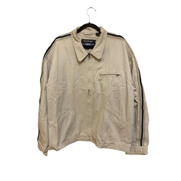 North Bay B.BM Sportswear Cotton  Beige Jacket Coat Mens Size L - Picture 1 of 16